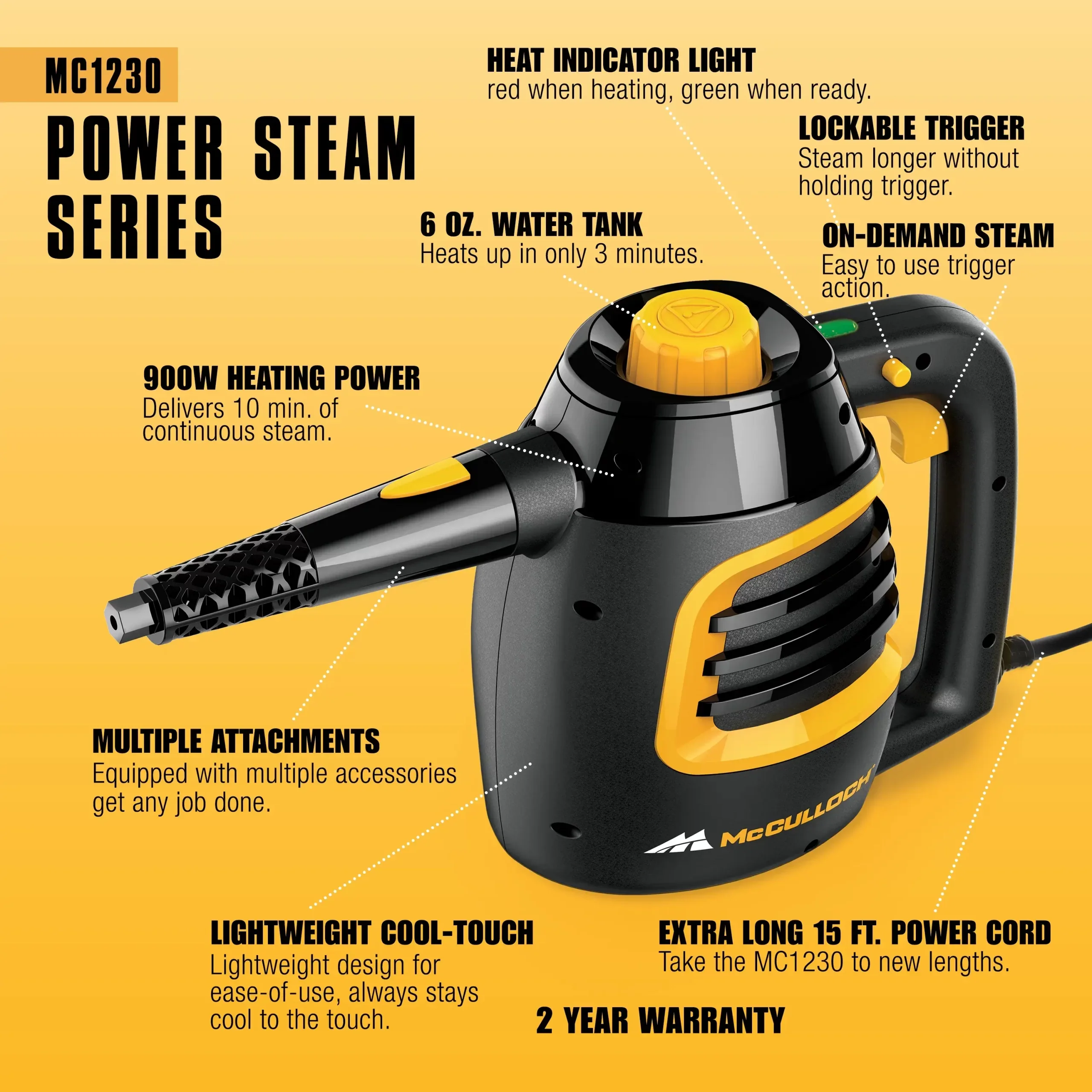 MC1230 Handheld Steam Cleaner - Image 3