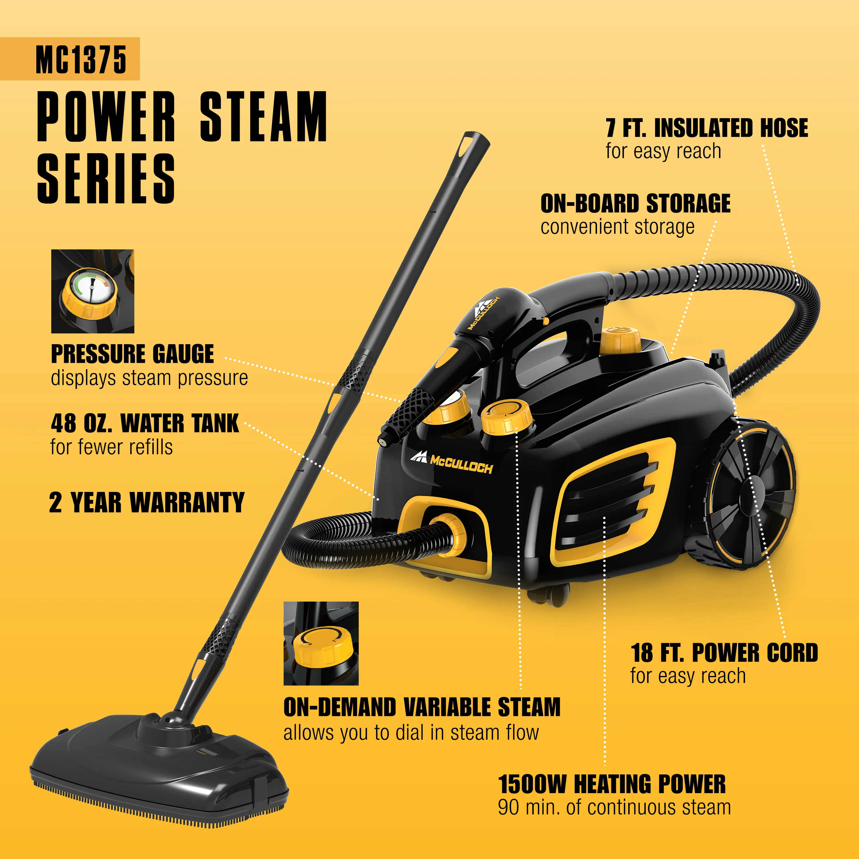 MC1375 Canister Steam Cleaner - Image 3